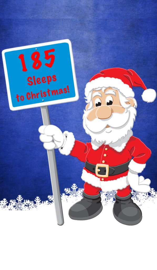 Only 184 days, 0 hours, 10 mins, 31 secs to Christmas! Made with Sleeps to Christmas!