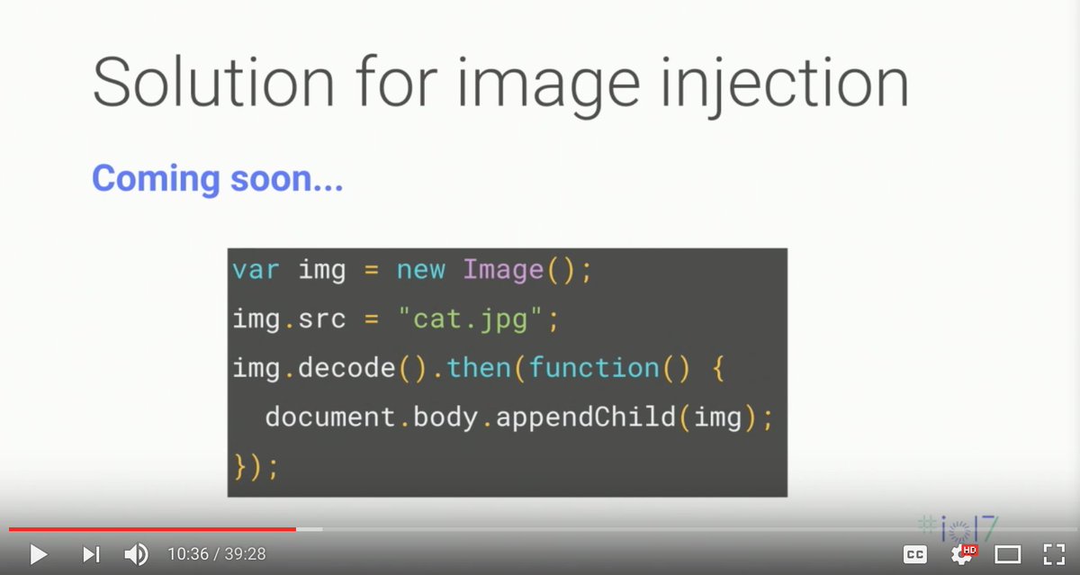 Cranking up performance in graphics intensive web apps: bit.ly/2t4CLfl - async image decode? yes, please! another awesome I/O talk.