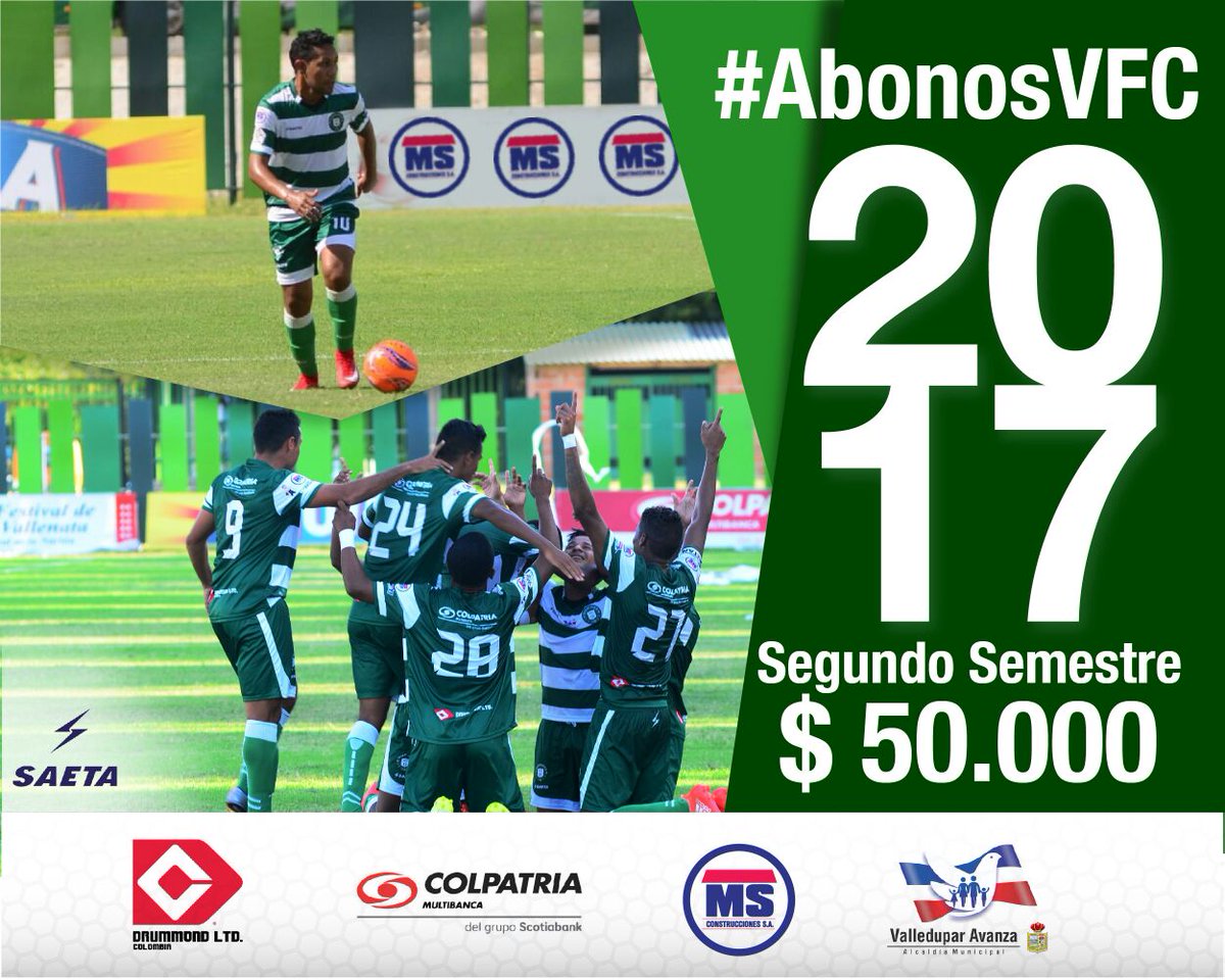 ¡Acompañanos en todos los partidos de local! 50k Punto de venta: #TiendaVFC en <a href="/UnicentroVpar/">Unicentro Valledupar</a> (De Martes a Domingos de 2 a 7 PM) #AbonosVFC