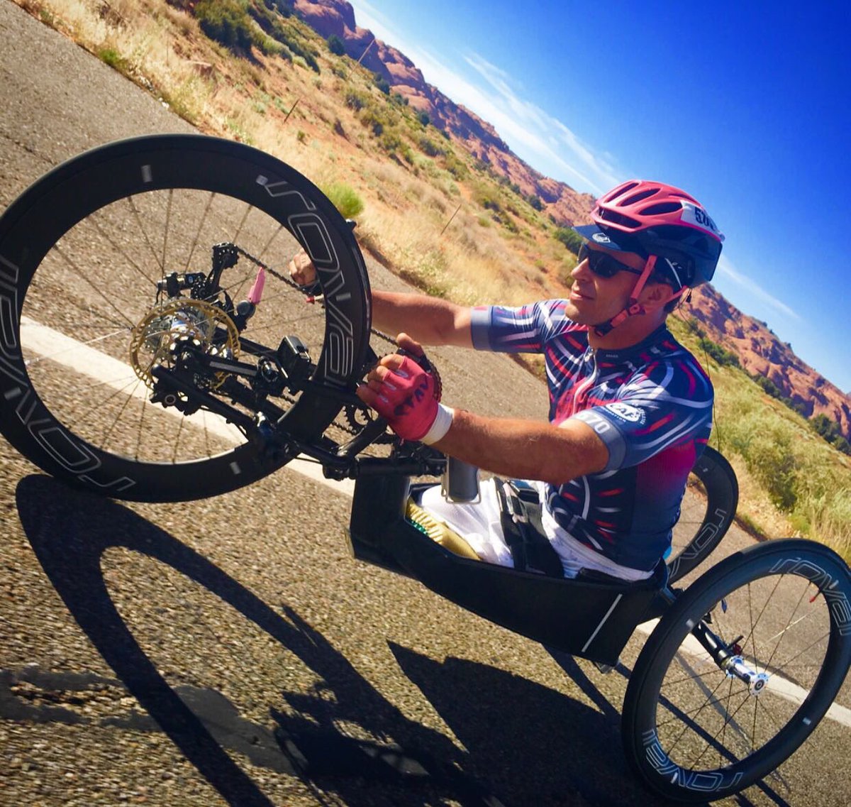 greggrunberg's tweet photo. GREAT NEWS! Our HERO ANDRÉ is in WV &amp; jamming!  WITHOUT LEGS @AndreKajlich is GOING TO FINISH all 30K miles of #RAAM2017 in under 12 days! https://t.co/miptiaCx5g