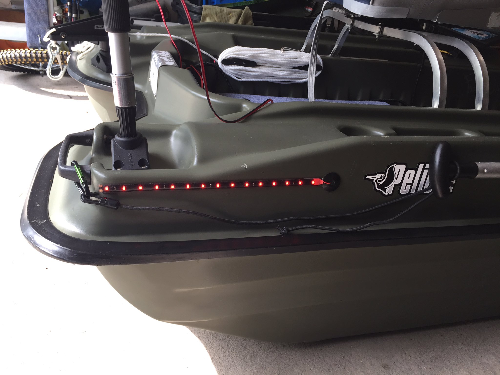 Nicholas Kalantzis on X: Here are the led light mods with rod holders,  bait tray, fish finder, paddle, sun shade umbrella and anchor   / X