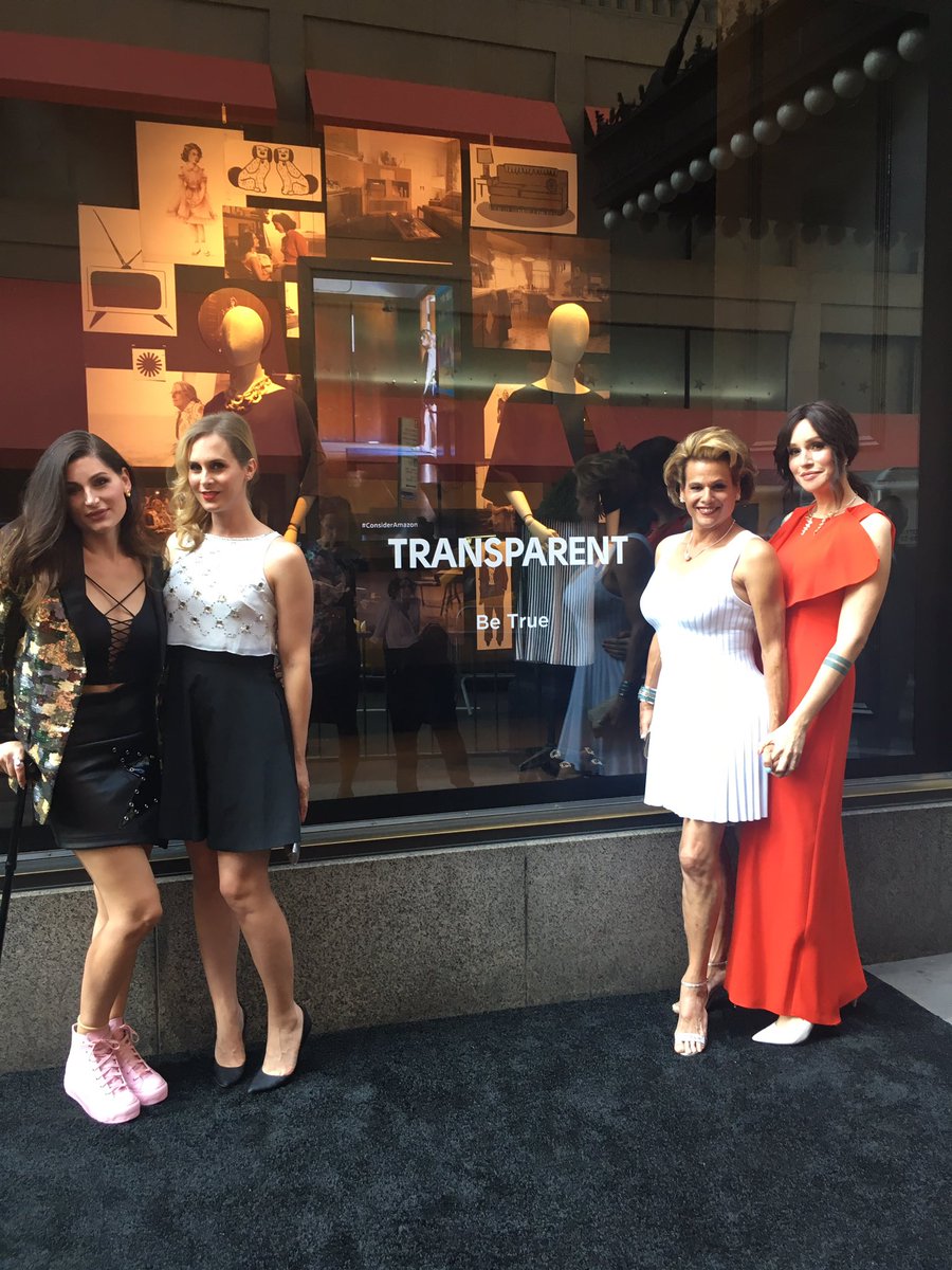 transparent_tv's tweet photo. Seeing is believing. @Saks transformed it’s NYC store windows and the #TransparentTV cast was on hand for the unveiling! #ConsiderAmazon https://t.co/qQtEfXwkYu