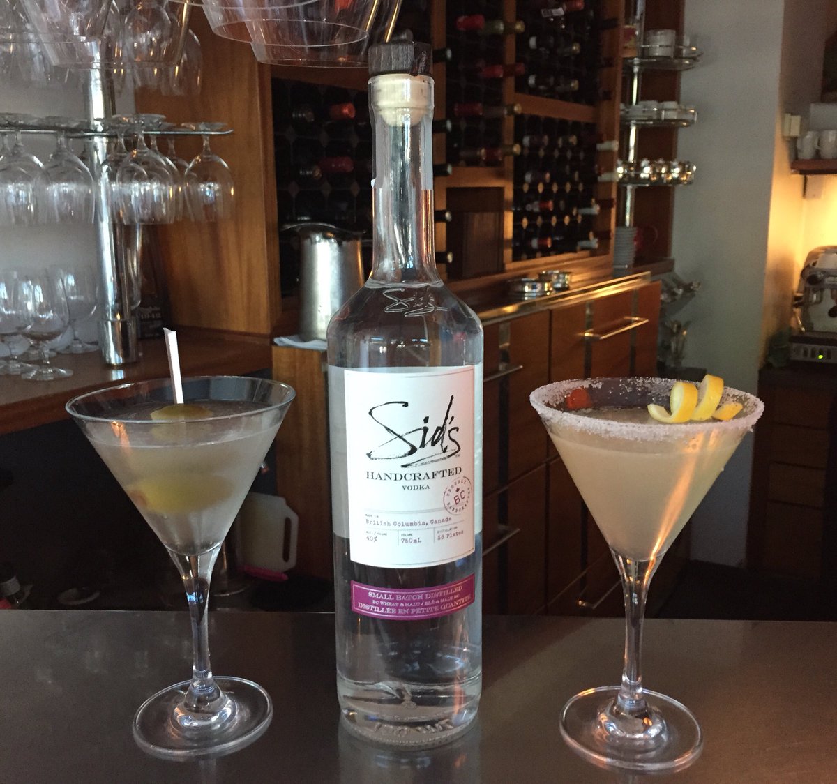 Icy cold martinis and tasty lemon drops made with local, hand crafted <a href="/SidsVodka/">Sid the Handcrafted Vodka</a> #FridayNightDelights!