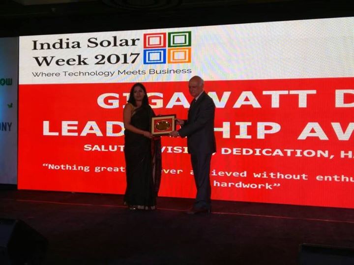 Sandeep251210's tweet photo. Ms. Monika Rathi, our Head of BD, collecting the CEO of the year award at #IndiaSolarWeek on behalf of our CEO Ba... https://t.co/ciB967xNcq https://t.co/5nenhzvhgX