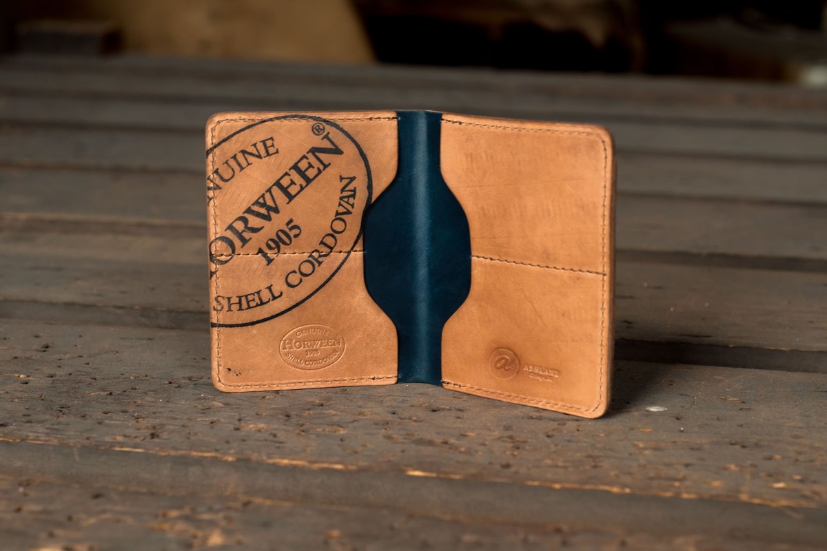 AshlandLeather's tweet photo. Making some new reverse shell card holders -- custom orders! #horween #cordovan #shellcordovan #ashlandleather https://t.co/HdOTfLWBpV