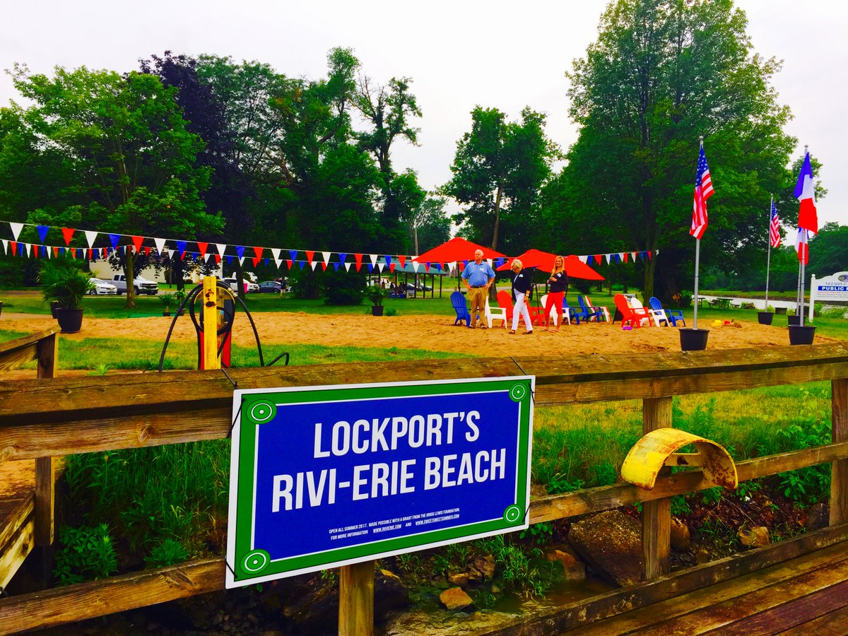 The Rivi-Erie has officially opened in Lockport--our own urban beach.