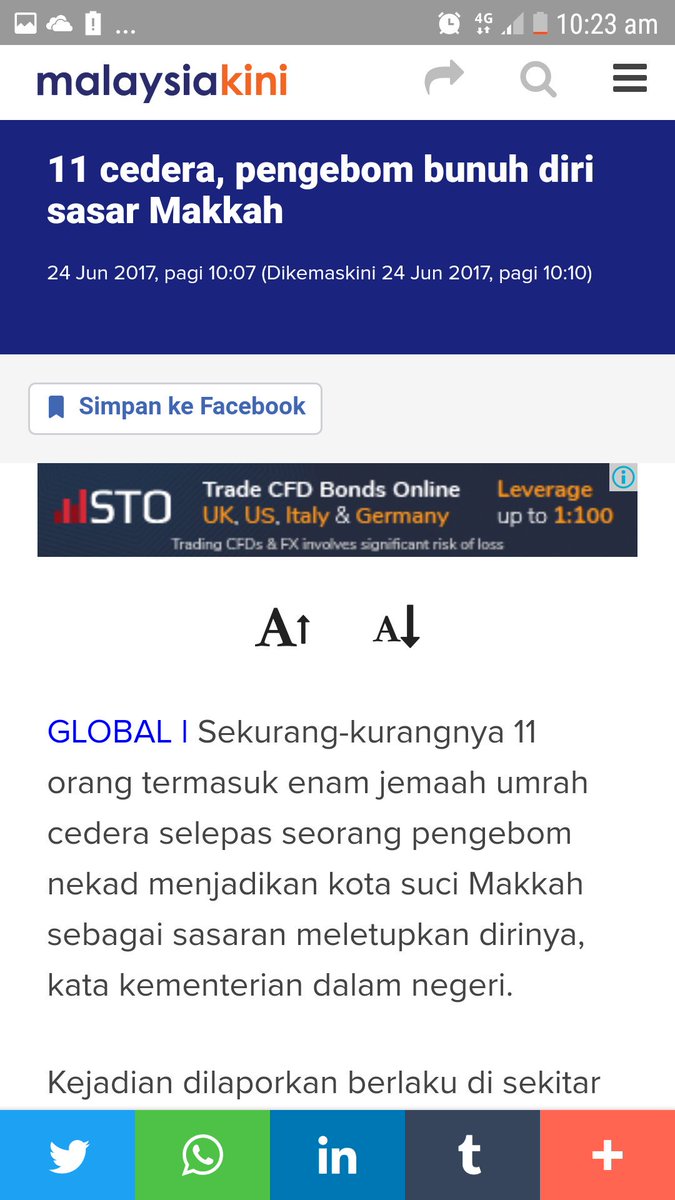 Shaharudinali's tweet photo. Setakat 10.37pagi, portal berita "SEBENAR" @SKMM_MCMC tak laporkan tentang insiden bom diMekah. Sumber rujuk #sebenar rakyat? @sallehsaid https://t.co/QDXf2ACVAO
