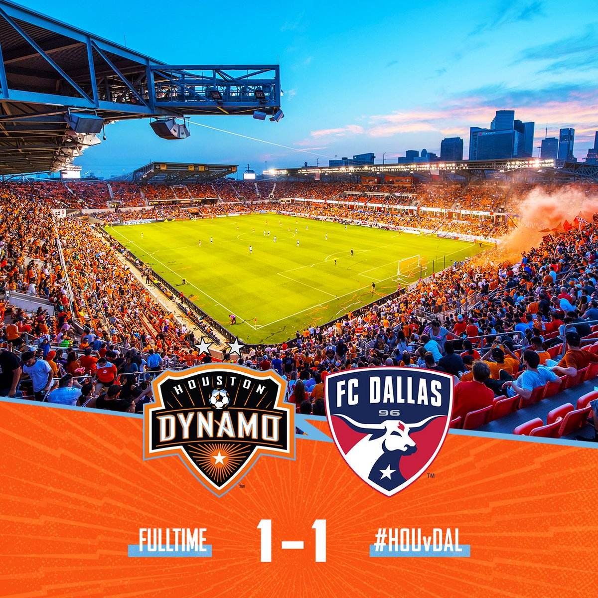 FT: All square, once again. #HOUvDAL #TexasDerby https://t.co/kPGsTcoTBt