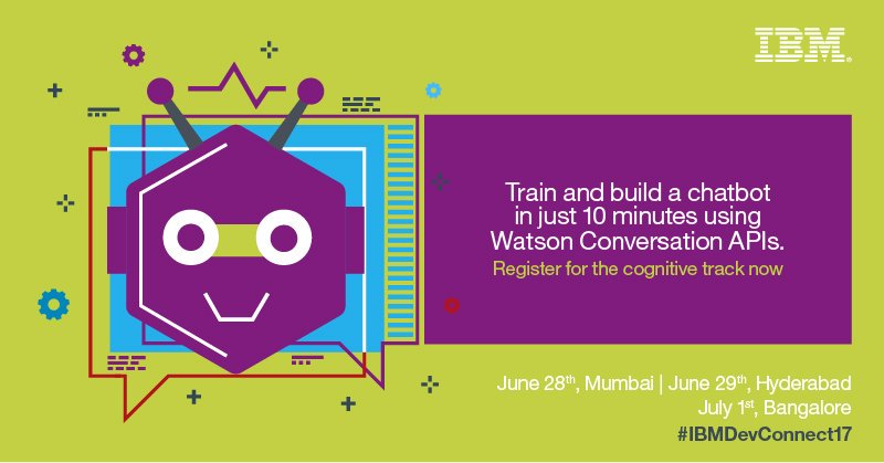 nofiltermayank's tweet image. Who wud have imagined that a chatbot cud be made in &quot;10 mins&quot; !! Be part of this experience at #IBMDevConnect17 #mumbai #28june