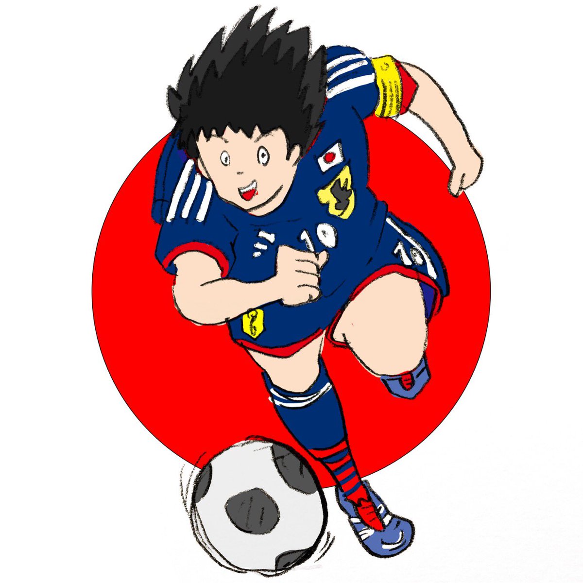 おも満しろ太郎 ボールは友達 キャプテン翼 大空翼 Soccer サッカー 日本代表 イラスト Illustration Character キャラクター おも満しろ太郎