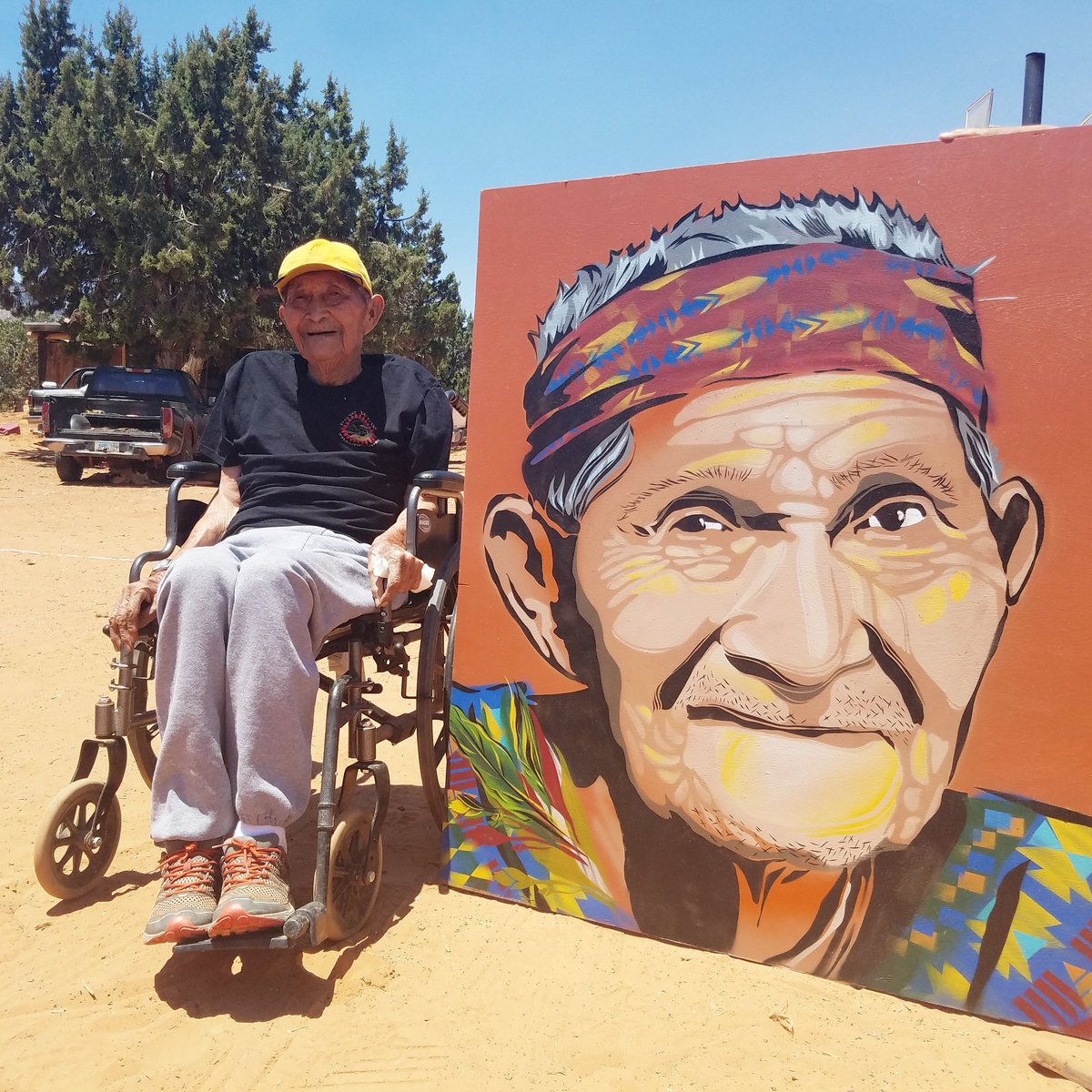 Oldest medicine man in Navajo Mountain, Buck Navajo! Feeling honored to have been able to paint his portrait!