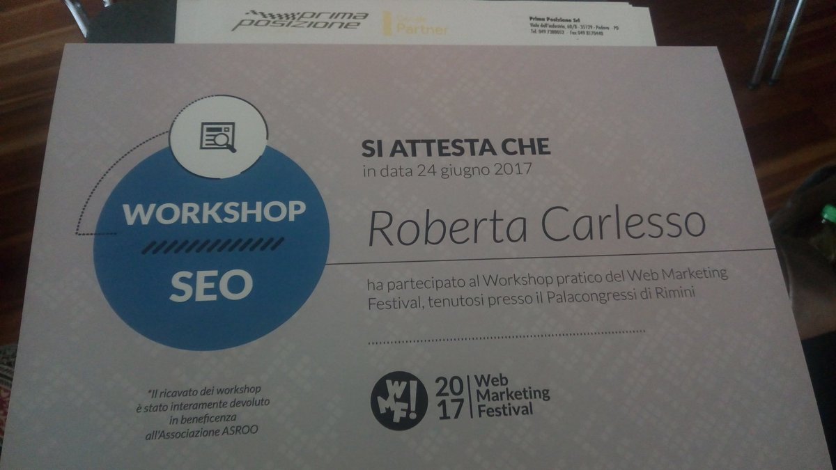 Un workshop da <a href="/primaposizione/">Prima Posizione Srl</a> #wmf17 <a href="/IUS_VE/">IUSVE - Istituto Universitario Salesiano Venezia</a> #IUSVEsocialTEAM