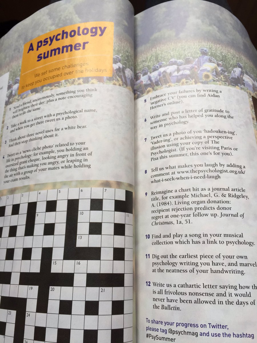 Dr_Chestnutt's tweet photo. The @psychmag making me chuckle @BPSOfficial #randomacts #challenges #summer https://t.co/6b9M46FMmn