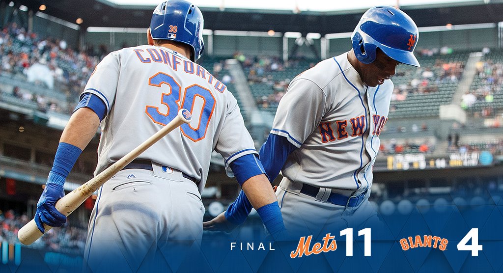 #MetsWin! We rack up 20 hits in an 11-4 win at SF.  Box: atmlb.com/2s6xdvM https://t.co/rvF5bd6FMs