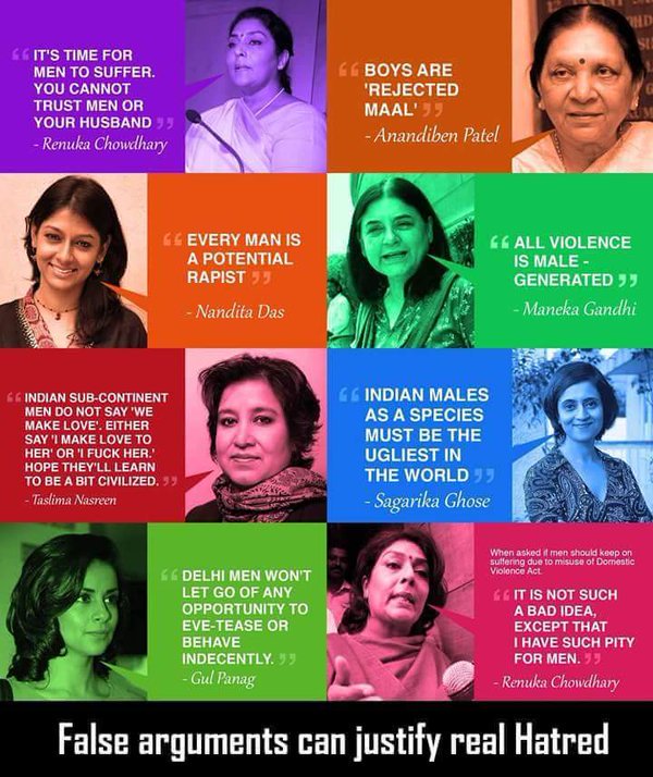 MrKarmaYogi's tweet photo. #BasAbBahutHoGaya #Misandry is rampant but ignored. 
False arguments can justify real hatred #FeminismIsAwful https://t.co/oA0eDNYkSl