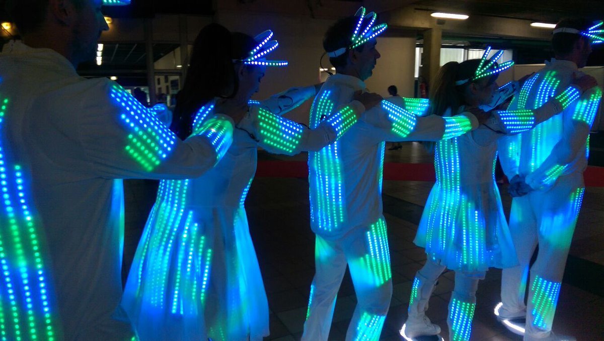 PixelPoi's tweet photo. We had a lovely #glideabout yesterday evening on our @BluefinTrading #hoverboards in St Etienne for @CreditAgricole  #ledcostume https://t.co/F8QIKYQMvg