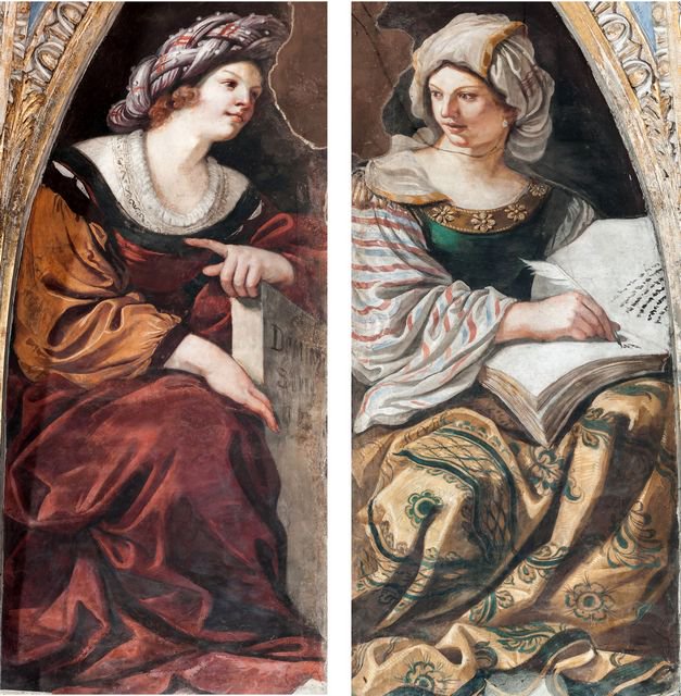 Due delle otto affascinanti Sibille dipinte dal #Guercino sulla cupola del Duomo di #Piacenza. 
Salita prorogata fino al 4 luglio 2017!