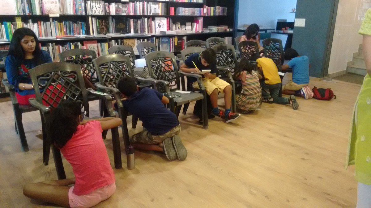 tella_tale's tweet photo. When chairs turn into tables at @CMYK_Bookstore during #creativewriting #workshop. For the love of #writing @RoliBooks @DelStorytellers https://t.co/mJw5qMyxeQ