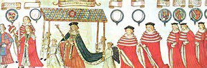 DanTagenet's tweet image. 24 June 1509: The coronation of Henry VIII. His new bride, Catherine of Aragon was crowned at the same ceremony.