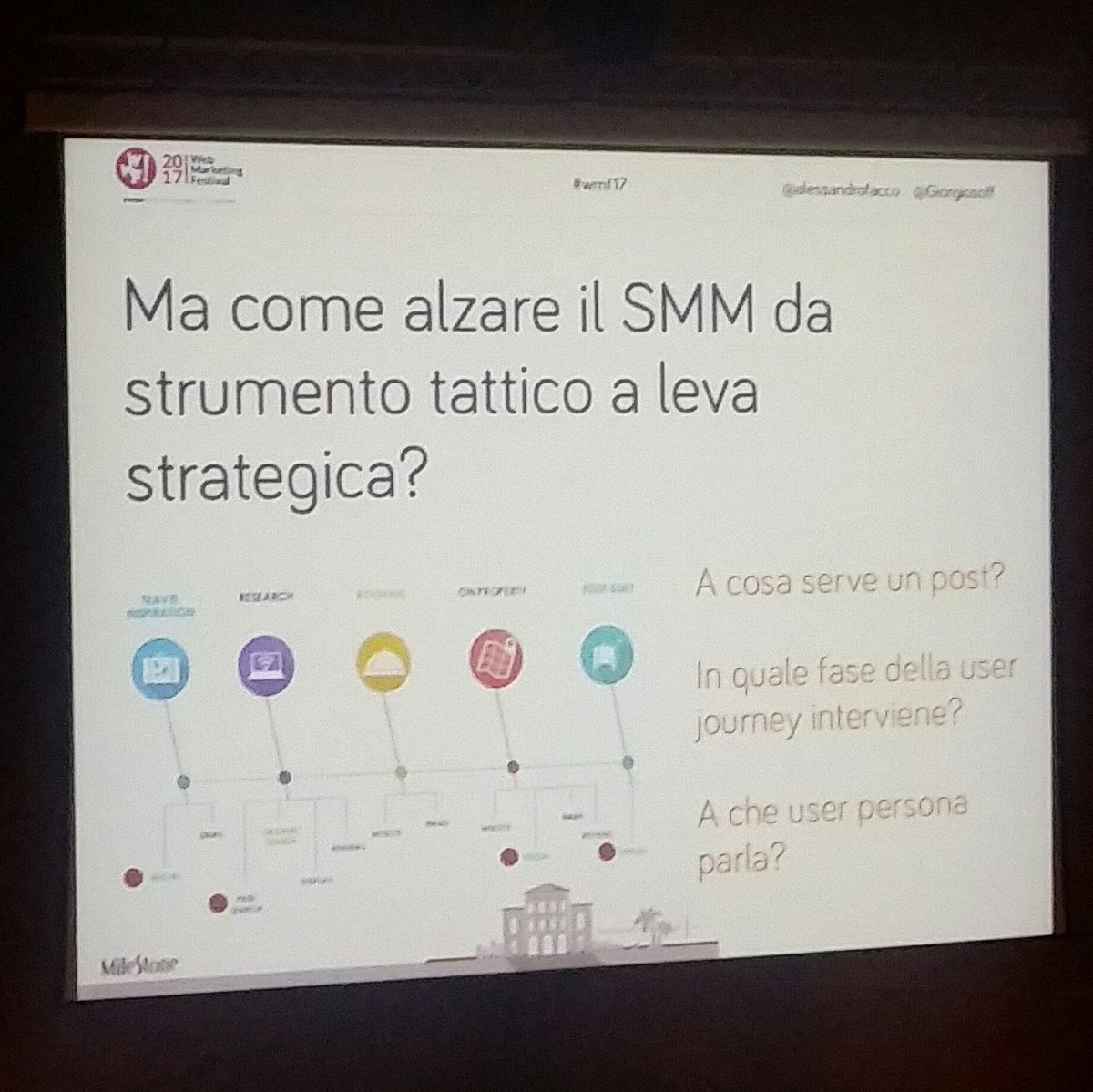 Nuovi_Turismi's tweet photo. Lavorare sulle passioni e capire dove si colloca nella #customerJourney la mia azione di #smm @Giorgiosoff @mktgarena al #wmf17 https://t.co/aTaMaaVhhB