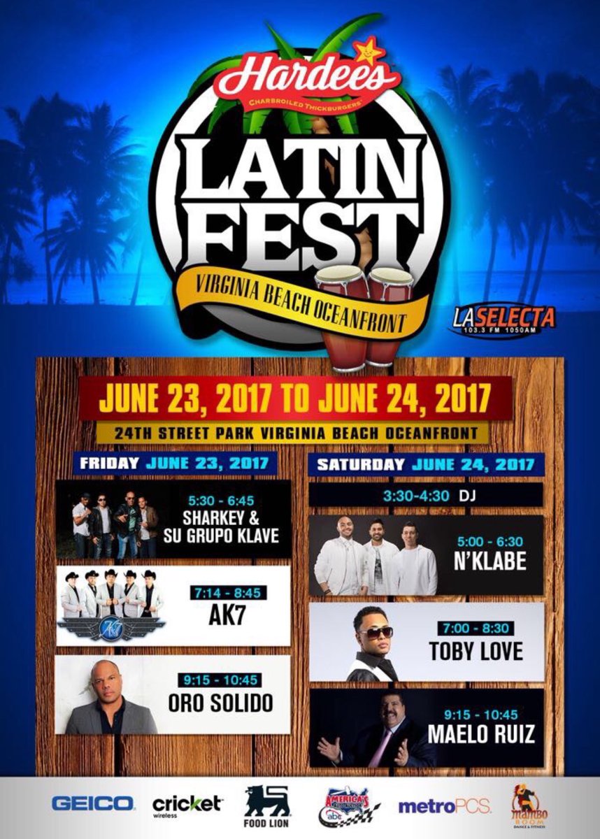 Maelo__Ruiz's tweet photo. Saludos salseros, esta tarde estaré en el prestigioso "Latin Fest Virginia Beach Oceanfront" en la ciudad de Virginia Beach es la cita #OVMR https://t.co/rTQBT1fRVT