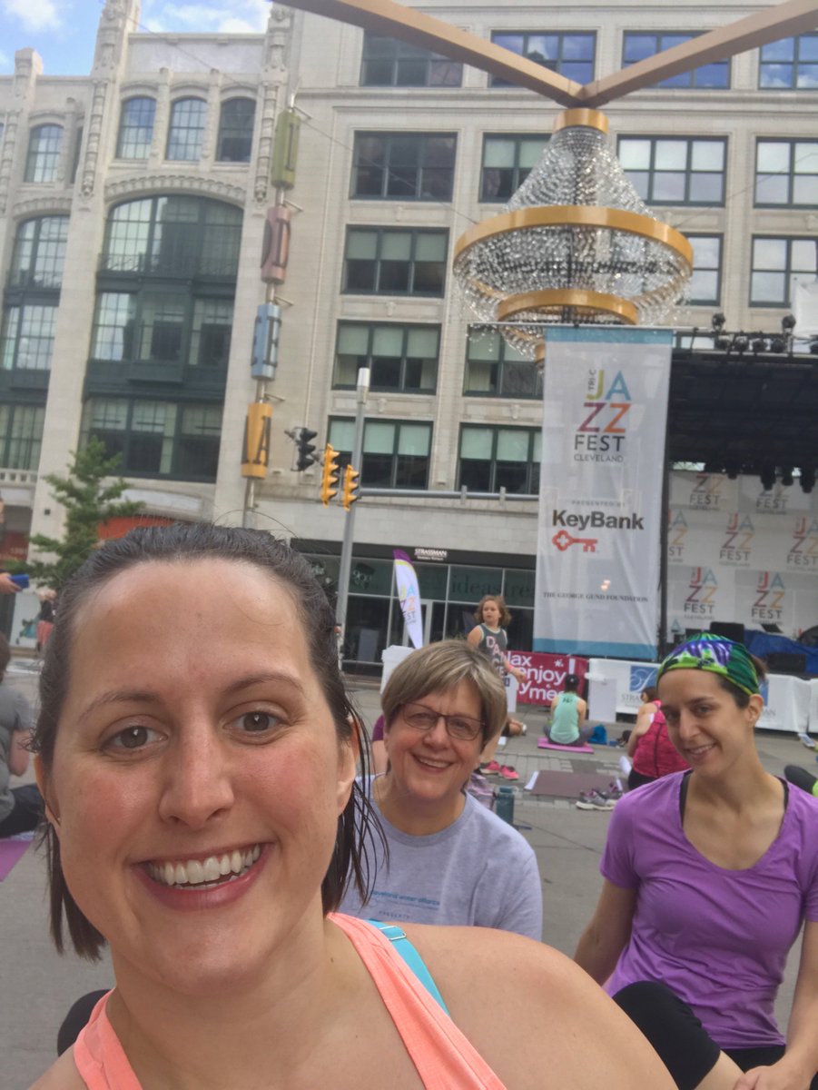 Yoga under the chandelier in CLE! #powerofshe