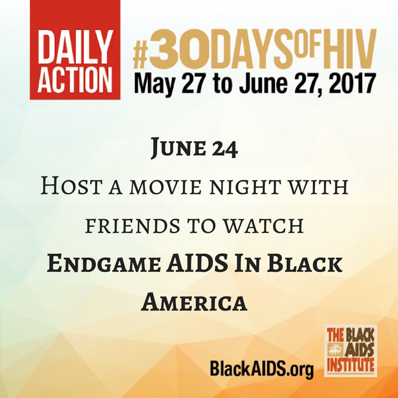 blackaids's tweet photo. Combine entertainment and education to inform your friends with "Endgame AIDS In Black America": https://t.co/K0eLwsZltr
#NHTD #30daysofHIV https://t.co/Wbe9rxyPi2