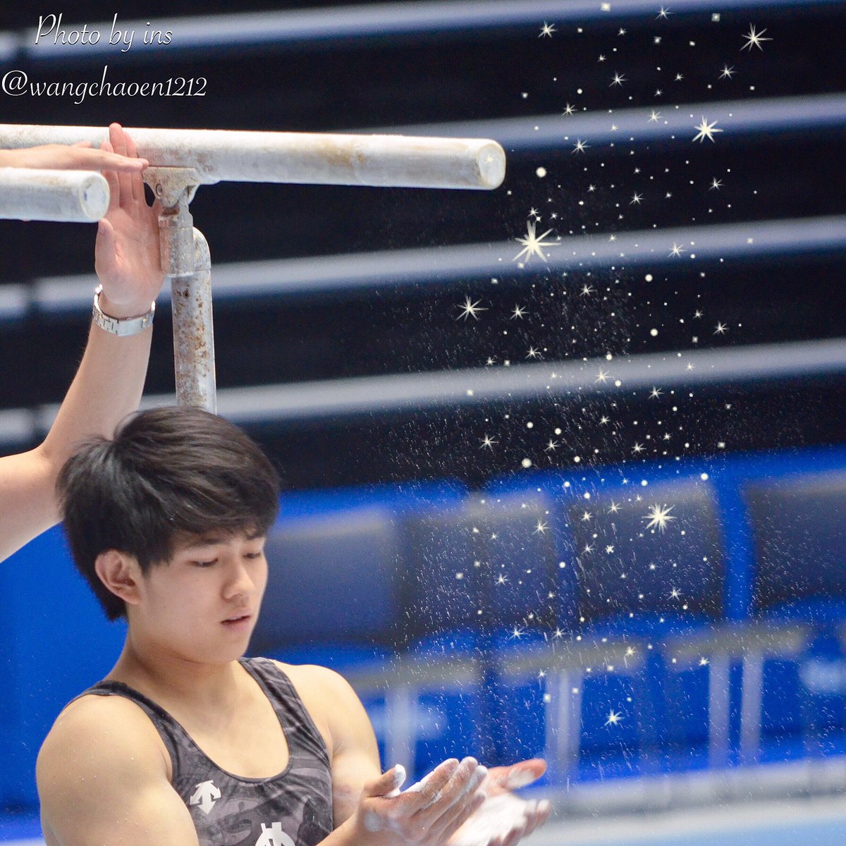 Wangchaoen's tweet photo. 全日本種目別選手権〜平��棒から落ちた星を集めている翔🌟✨💫。決勝頑張ってください https://t.co/UCw4fjv60o