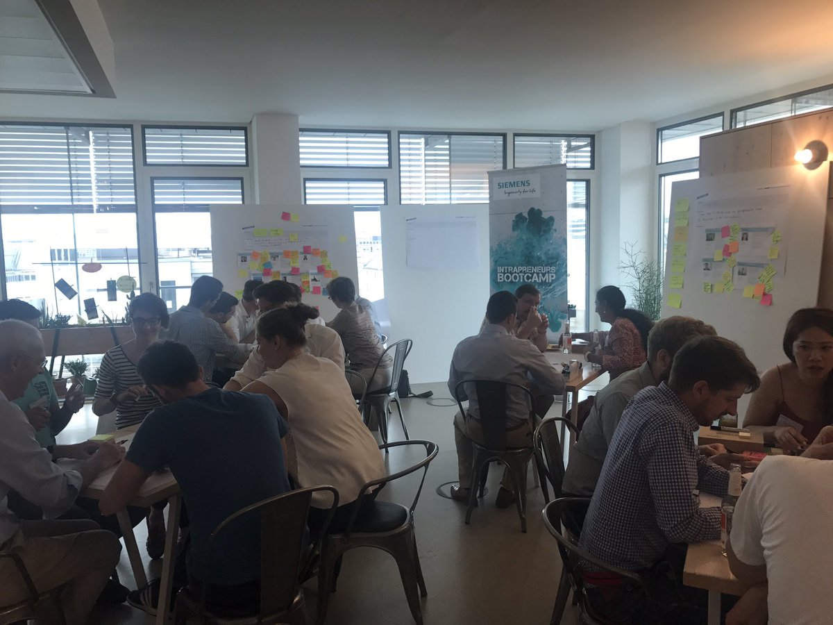 La_Engelhardt's tweet photo. Reality follows imagination!kicked off #intrapreneurs bootcamp w/ 50 people from 5 continents &amp; all @Siemens divisions creating #impact https://t.co/9sfB011Jai