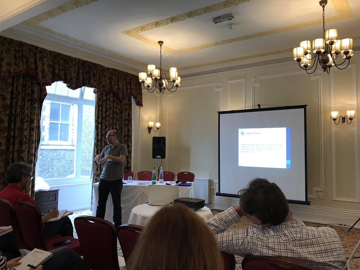 AlexThorp1's tweet photo. Danny Norrington-Davies moving from rules to reason at #ELTLive17 @BenBeaumont9 @chiasuan @AlexThorp1 @JoshSRound @TrinityC_L https://t.co/rtObZvYhjo