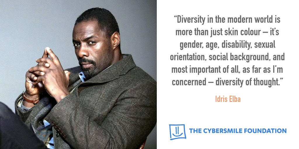 CybersmileHQ's tweet photo. Idris Elba on the importance of #diversity 👌🏽 @idriselba https://t.co/hsxdyiZ02i