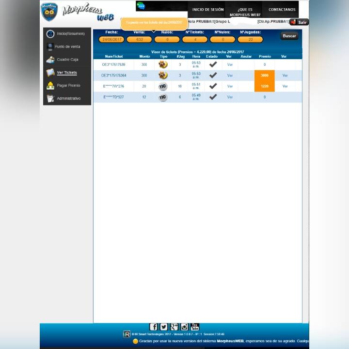MorpheusLotery's tweet photo. Visor de tickets vendidos en MorpheusWEB #Morpheus #MorpheusWeb https://t.co/6F5vqcVWjL