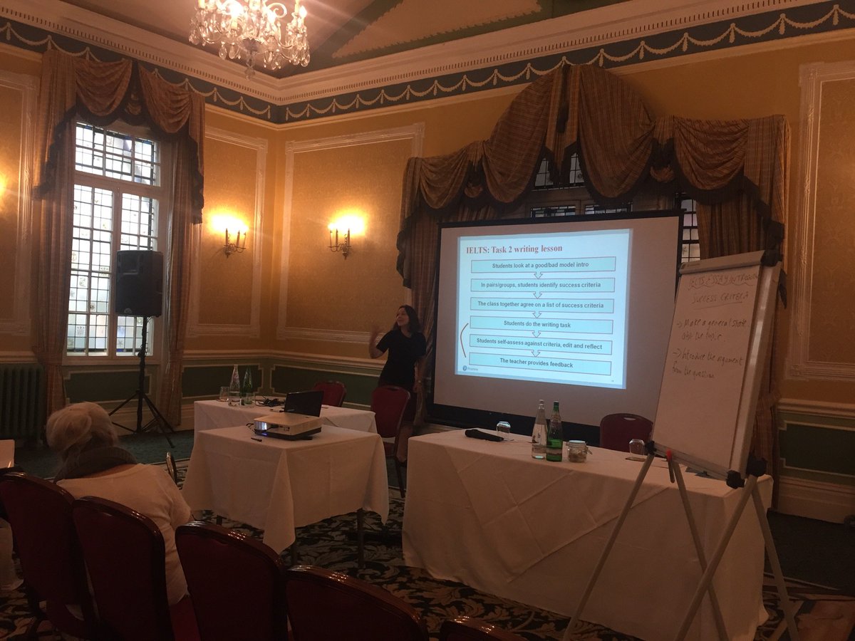 ETprofessional's tweet photo. Lindsay Warwick on helping students become IELTS experts. #ETpLive2017 https://t.co/j6YKxWZXza