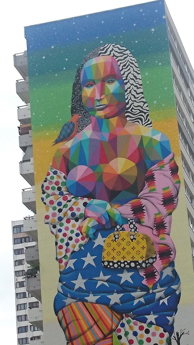 Geoff_Grillet's tweet photo. La Joconde #streetart de @OKUDART : Nouvelle fresque très réussie à la Villa d'Esté à #paris13 . Awesome new #urbanart  mural here ! https://t.co/KqRynRxAWV