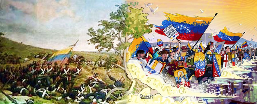 Detalle: El árbol en la obra de hoy es el mismo que está en el arte de la #BatallaDeCarabobo de Martín Tovar. Dos momentos históricos!