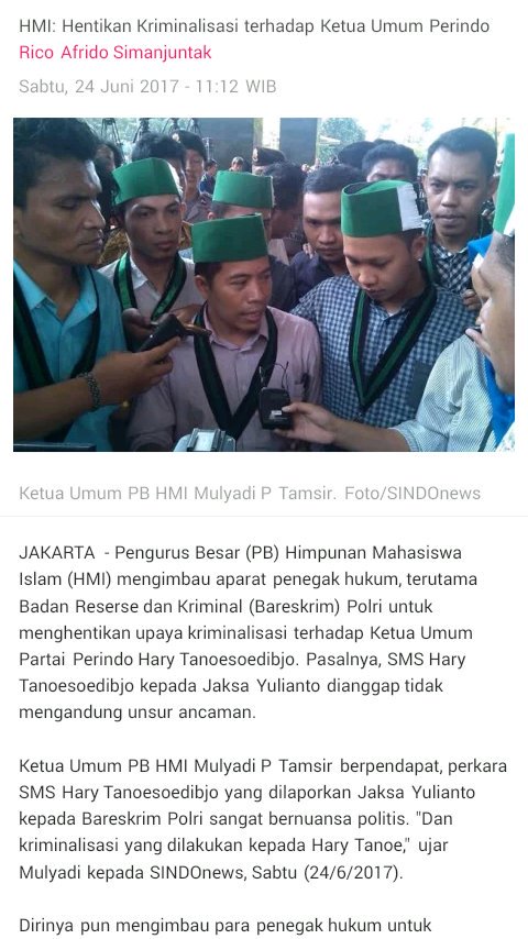 <a href="/MNCkoranSINDO/">Koran Sindo</a> Huaduhhh... Kriminalisasi?
Ane kira yg ngemeng mhasiswa baru ikut LK-1, ternyata <a href="/PB_HM1/">PBHMI 2016-2018</a> tohhh
Besok siapa lagi yg protes???
GMNI, PMII???