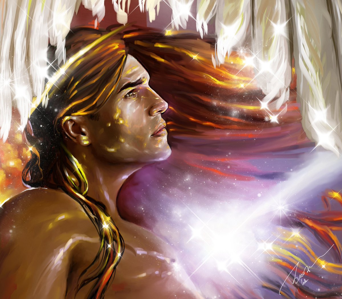 LolaVanchurina's tweet photo. My new art.
 "Father"
 He extinguishes the fire and brings love.🕊️
#Tooji https://t.co/yRrts1jbEJ