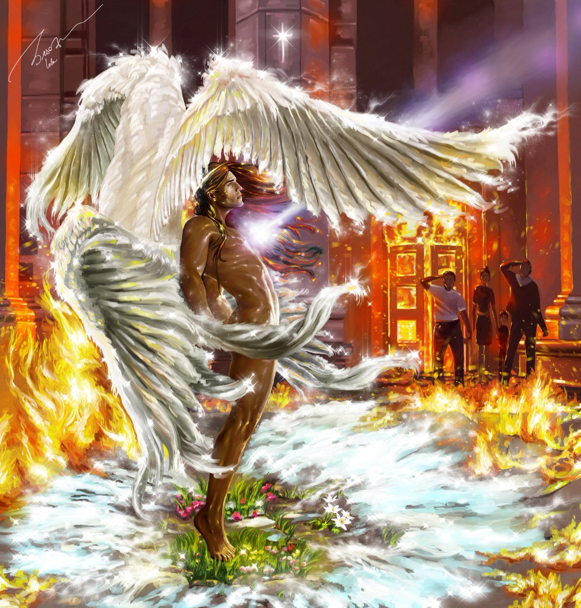 LolaVanchurina's tweet photo. My new art.
 "Father"
 He extinguishes the fire and brings love.🕊️
#Tooji https://t.co/yRrts1jbEJ