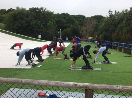 110Camp's tweet photo. Our explorers are off doing their morning stretches before a morning of skiing today! #Camp110 #SkiPro https://t.co/GTOuWhizwp