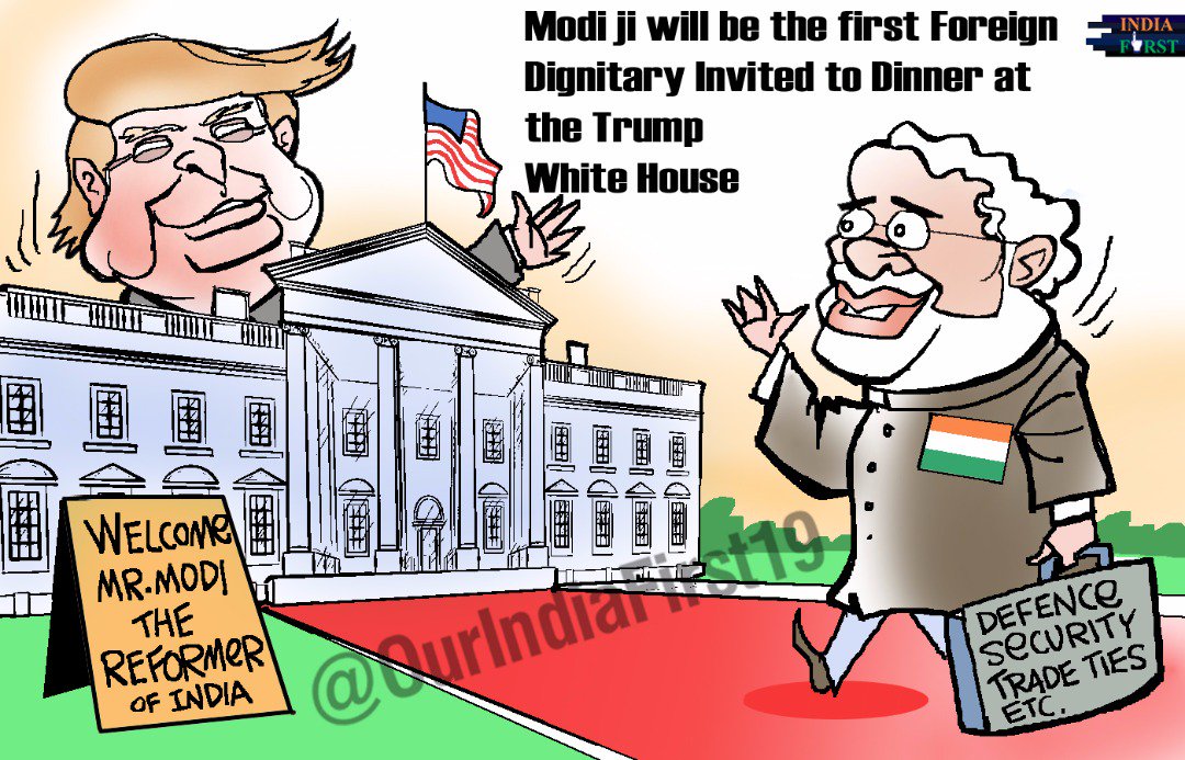 indiafirst_uv's tweet image. Narendra Modi is the first world leader to have White House dinner with Donald Trump! #ModiInWhiteHouse #ModifiedUS #ModiInUS