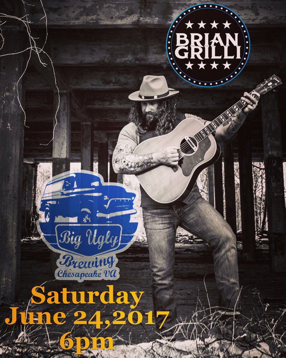 BGrillsMusic's tweet photo. Tonight @BigUglyBrewing 6pm! Be there! #briangrillimusic #briangrilli #notyourbroscountry #bigugly #chesapeake #craftbeer #tonupclub https://t.co/9hYGS1Ky1t
