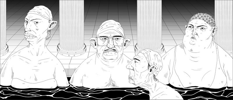 csm_news's tweet photo. Hands down the best Hungarian baths scene we've ever seen. Here's Berta Vallo BA @csmgraphics https://t.co/IghyEn3afw #CSMcome https://t.co/jkRf2Q15it