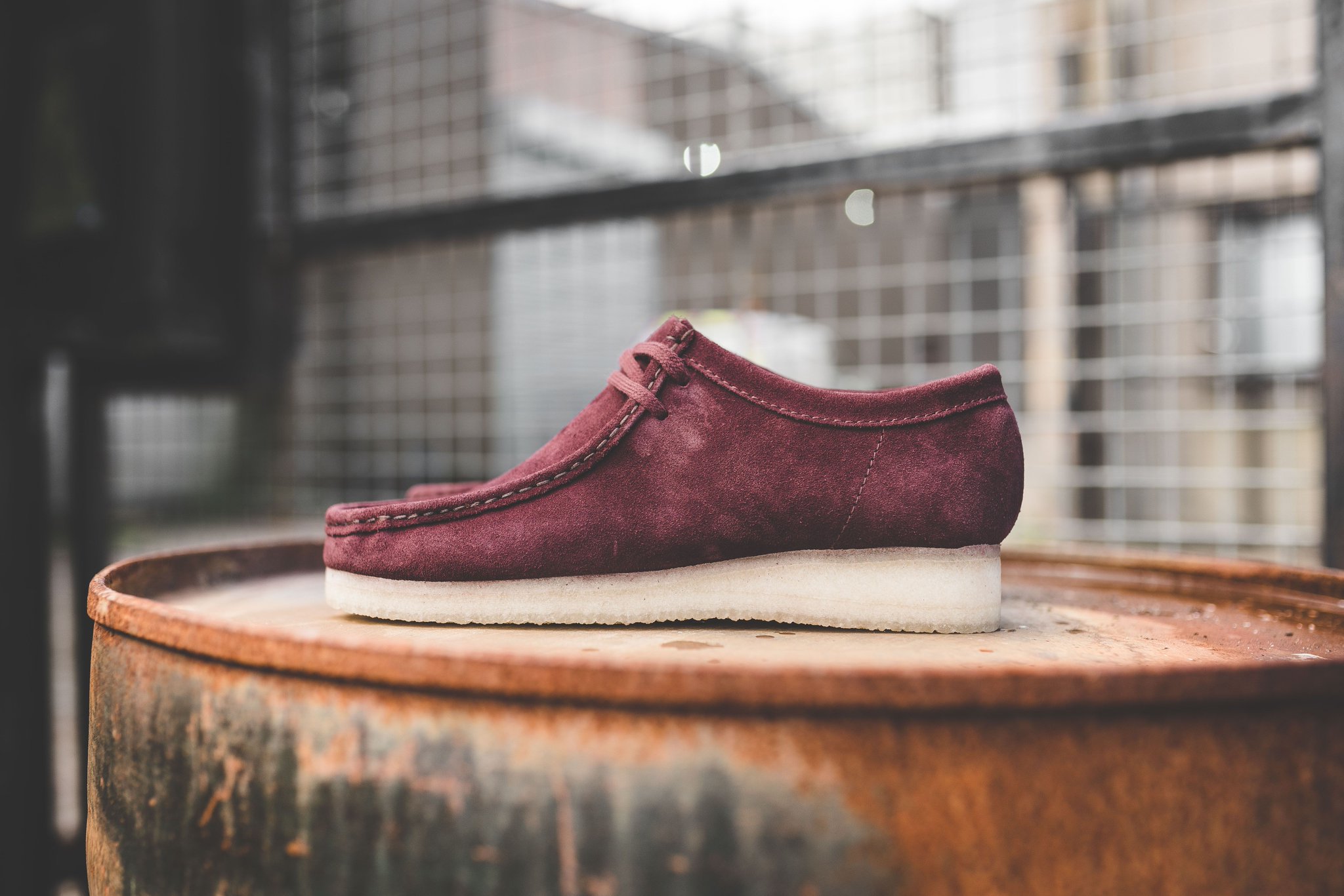 Burgundy suede wallabees 2025