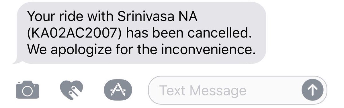 iMishraPS's tweet photo. @Olacabs only sending a message as below enough ?? https://t.co/VX5jvDEVS4