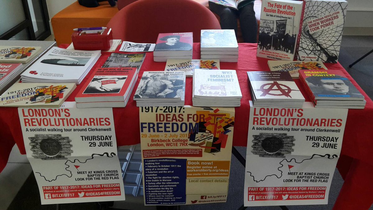 workersliberty's tweet photo. We're at @ARBRadBookfair today, come & find us outside main hall #lrbf17 #awl https://t.co/QQWvief9o3