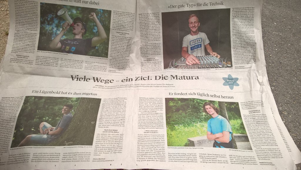 "Die Maturanden stehen stellvertretend für die Vielfalt an ihren Schulen." Keine Maturandinnen <a href="/LuzernerZeitung/">Luzerner Zeitung</a> ?