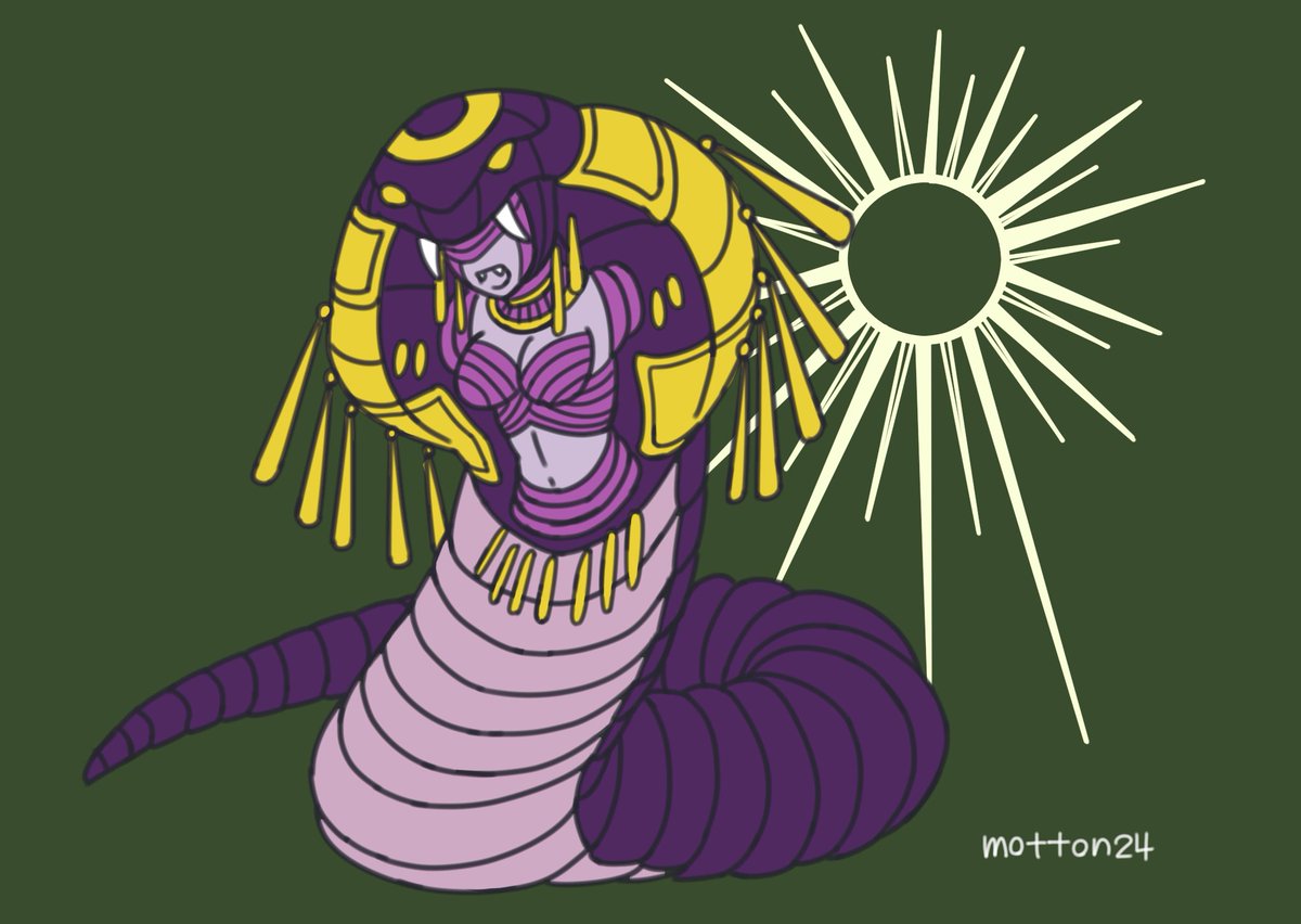 にし No Twitter お題 闇 混沌にまつわる者 より アポピス エジプト神話における悪の化身 闇と混沌を象徴とし 主に大蛇として描かれる 太陽の運行を邪魔をする太陽神ラーの最大の敵とされている Sinwa1d 神話版深夜の真剣お絵かき60分勝負 時間オーバー