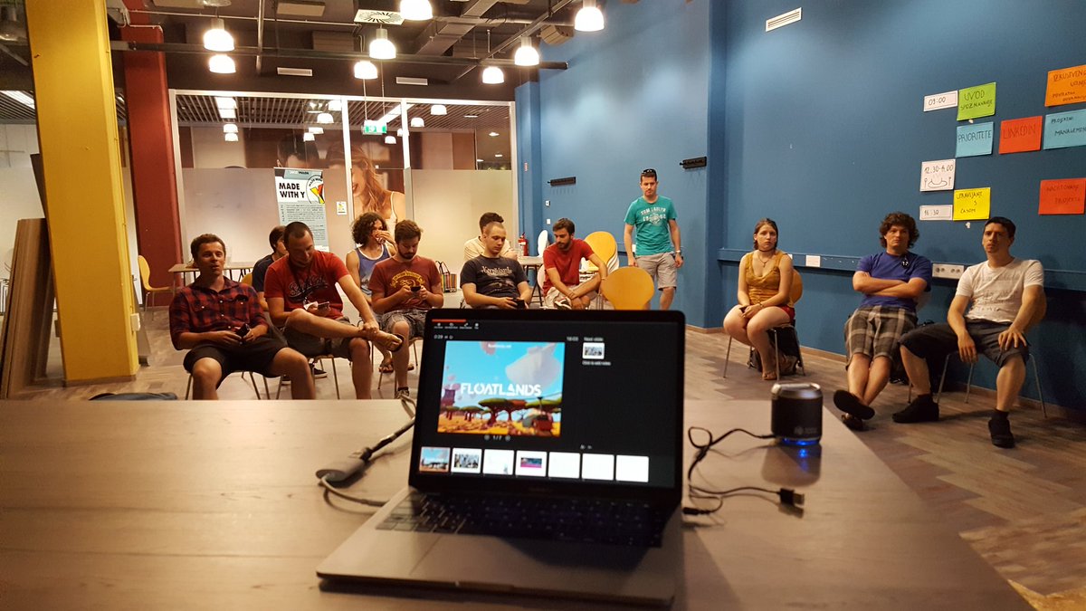 domen_koneski's tweet photo. Had a talk about Floatlands at the #slogamedev meetup. The room was packed at the end. Good times! https://t.co/m4GEUqqW2p