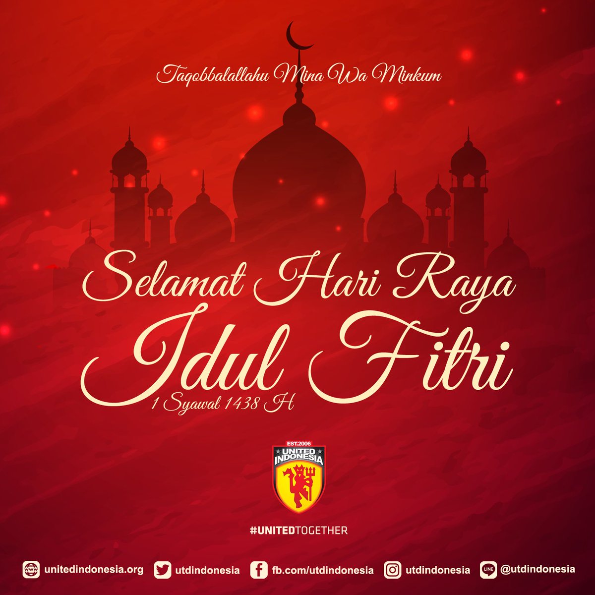 Kami mengucapkan Selamat Hari Raya Idul Fitri 1438 H. Taqobbalallahu Mina Wa Minkum. Semoga Allah menerima amal ibadah kita semua 🙏🏼