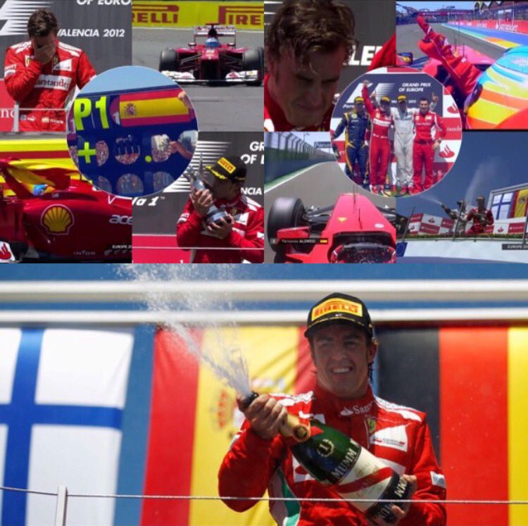 lifeof_Pier's tweet photo. Back in 2012, on this day 5 years ago. Probably your best race, my favorite race! A perfect day! #Valencia2012 @alo_oficial @CircuitoMuseoFA https://t.co/4SXrHRGNF8